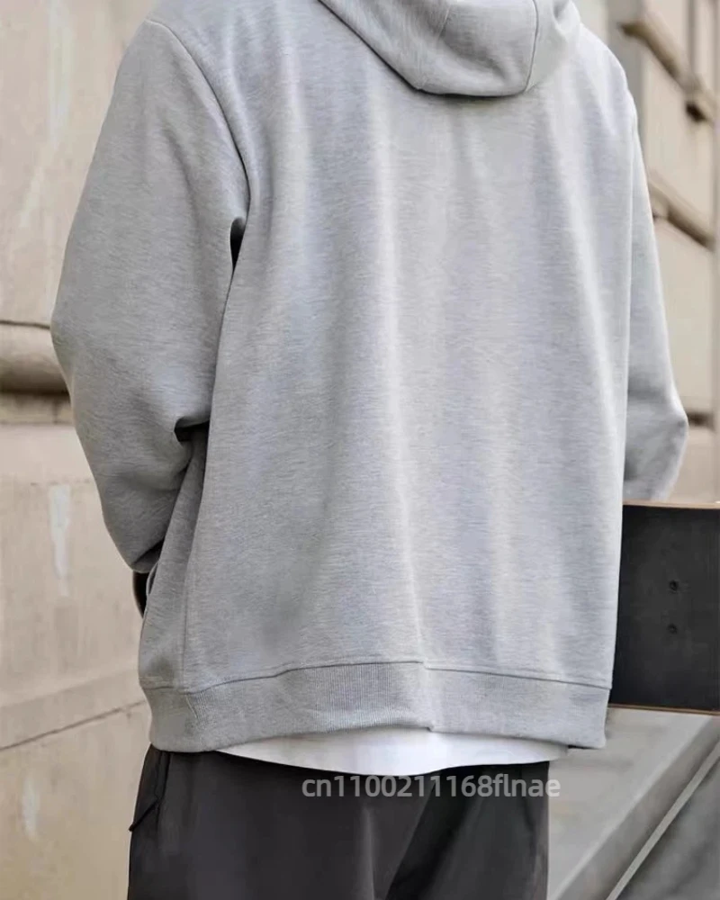 American Clothing Hooded Sweatshirt Men's Thick Fleece Warm Loose Zipper Cardigan Jacket Trendy Hip-hop Style Couple Outfit