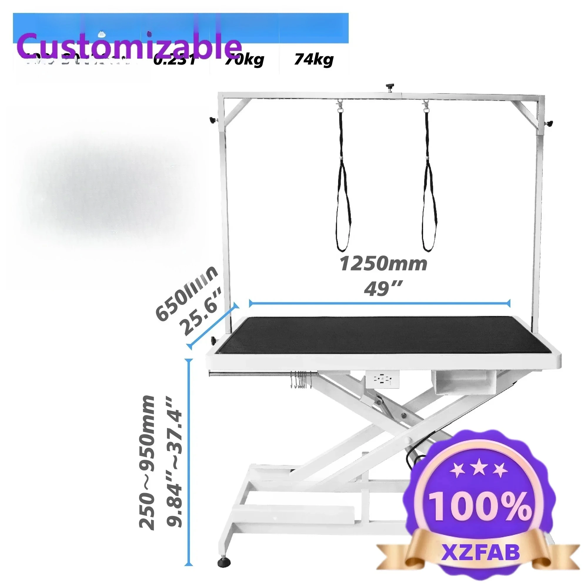 Factory Direct 2026 Professional Veterinary Equipment Electric Dog Grooming Table with Adjustable Height & Charge Source for Hom