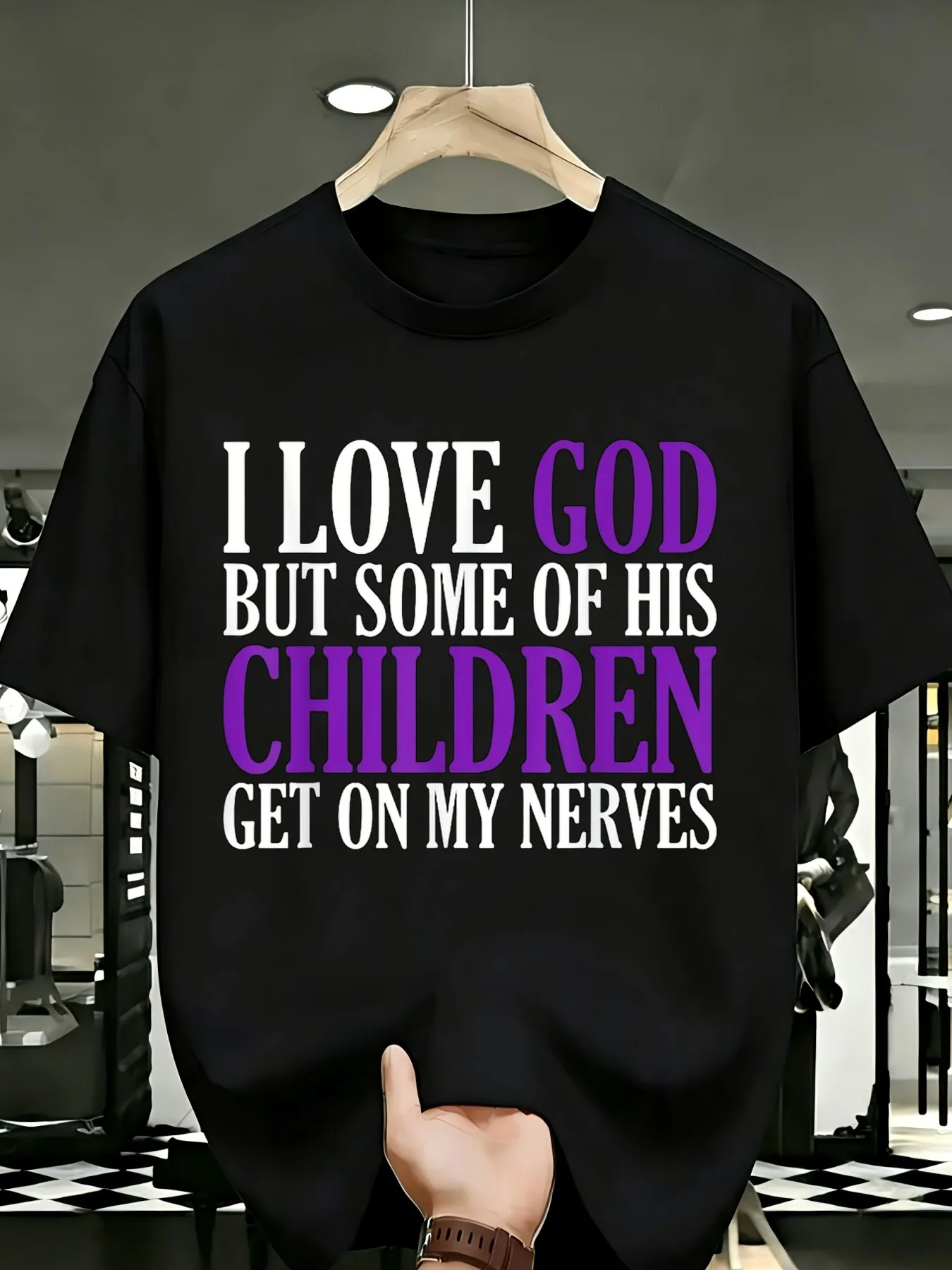 I love God, but some of God's people are bothering me. T-shirt for both men and women, 2026 summer short sleeved printed T-shirt