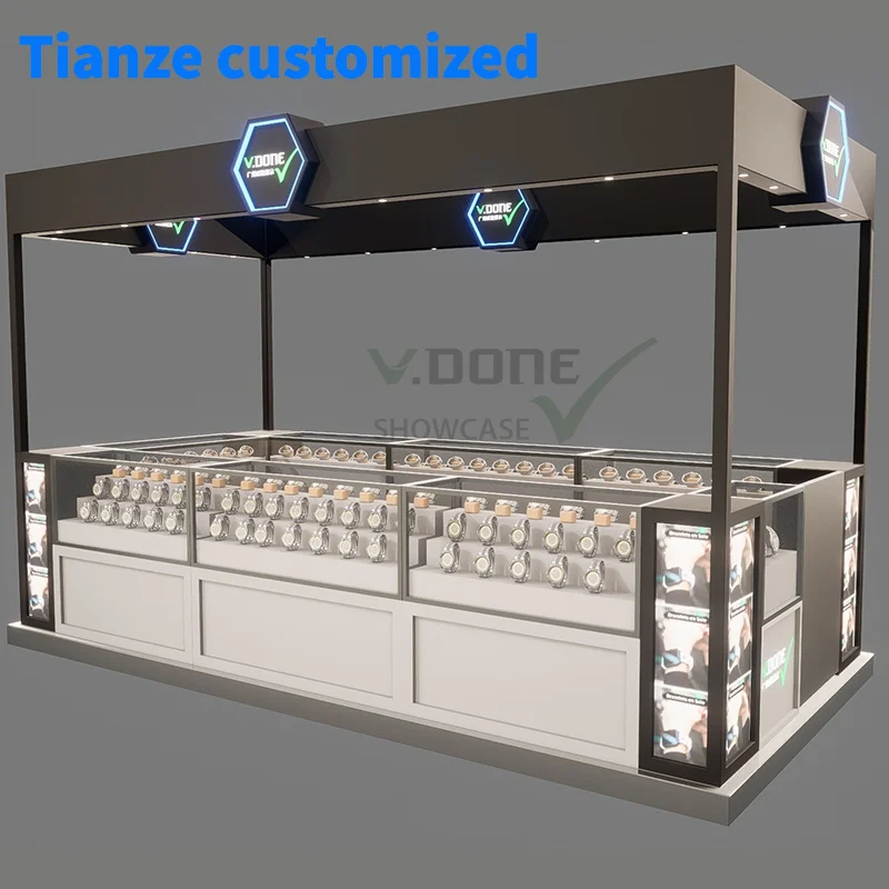 

[Customized]Design Shopping MallStanding Pedestal Glass Showcase Display Cabinets Watch