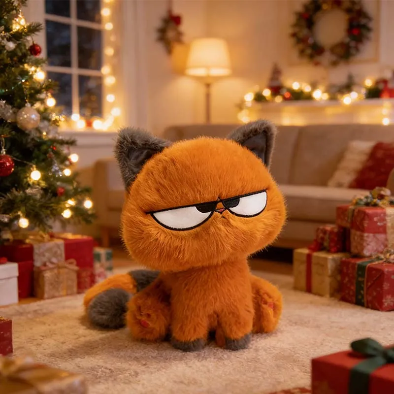 

25CM Cute Orange Cat Plushie Kawaii Soft Stuffed Doll Creative Cartoon Animal Toy Perfect Gift for Kids Birthday Halloween