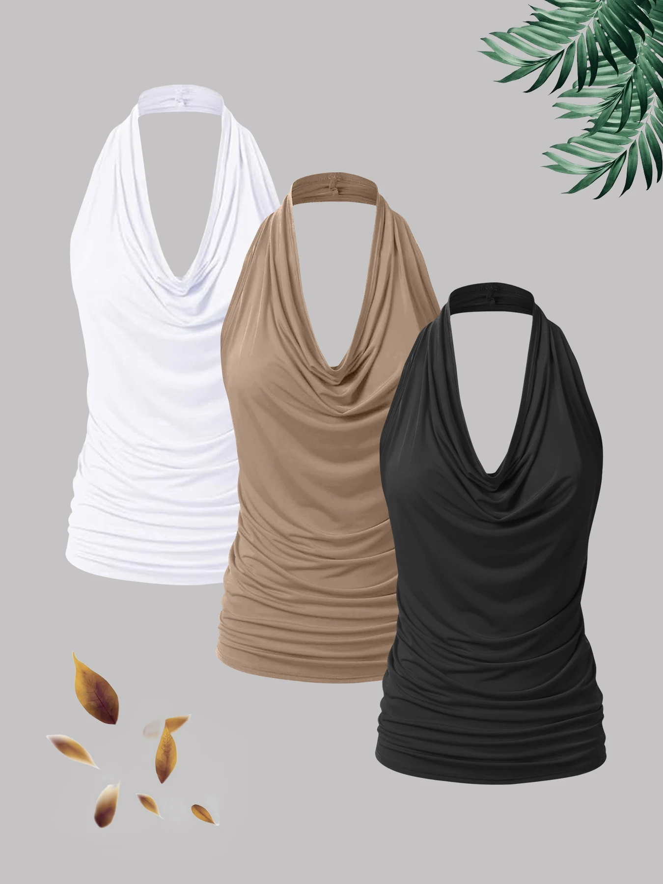 مجموعة سترة رسن نسائية عصرية جديدة بلون سادة مكونة من ثلاث قطع