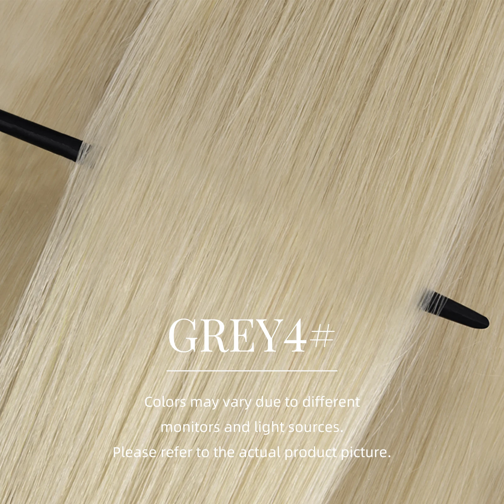 Vlasy 16pcs #Grey4 Mini Tape In 100% Human Hair Extensions Strap Seamless Invisible Straight Strap Human Hair Wigs 12-24 inches