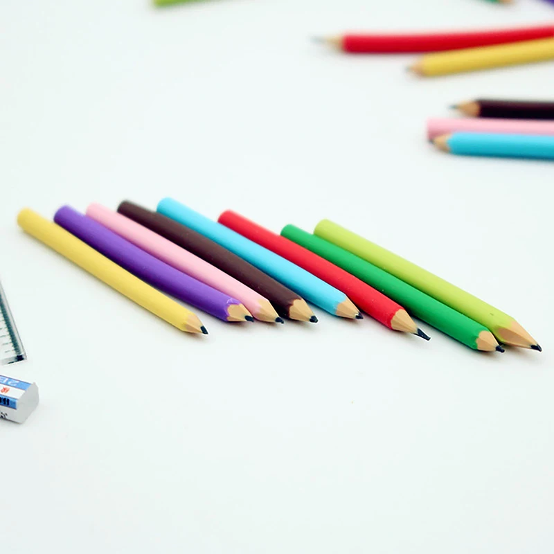 Conjunto de lápis de cor para casa de bonecas em miniatura de 10 peças, crianças fingir jogar material escolar acessórios para casa de boneca