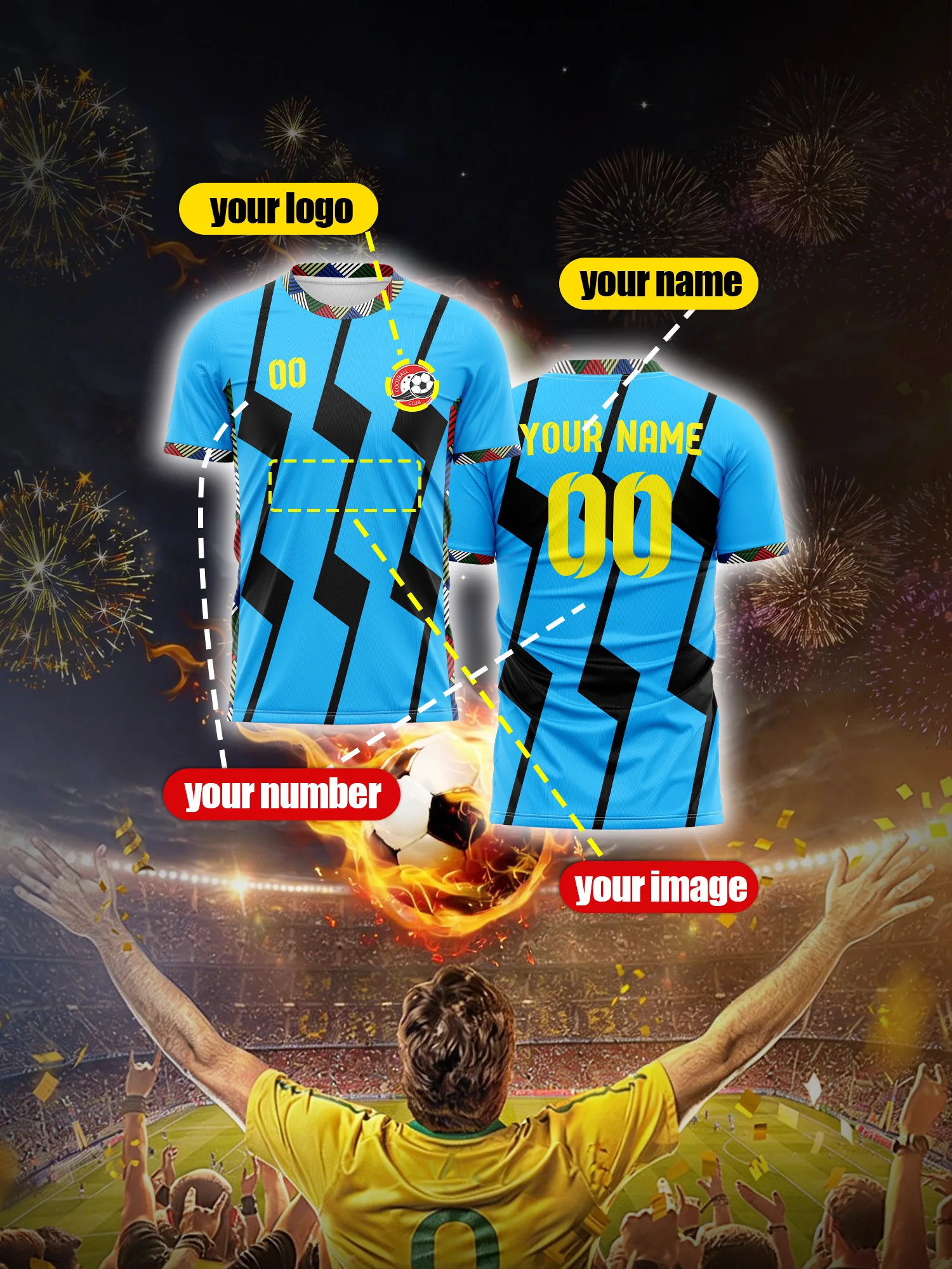 Custom Soccer Jersey - Side Air Vents - alternate angle
