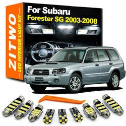 ZITWO 9Pcs LED Interior Light Licence Plate Lamp Kit For Subaru Forester SG 2003 2004 2005 2006 2007 2008 Glove Box Trunk Lamp