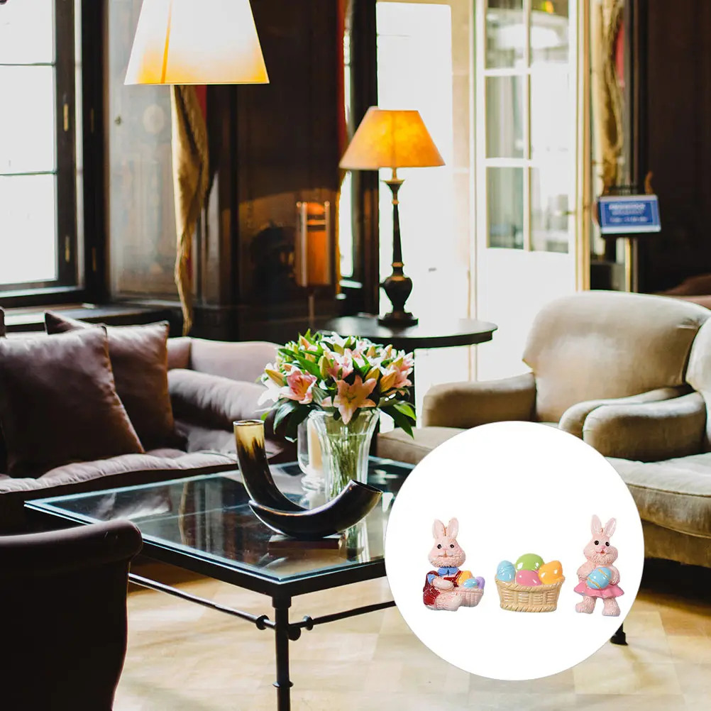 

18Pcs Easter Basket Eggs Bunny DIY Craft Decor Adornments Small Resin Accessories for Phone Case Home Festival Gift DIY Craft