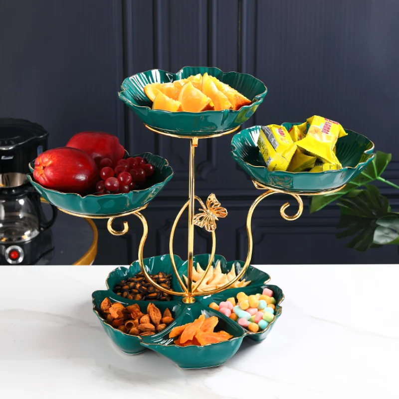 Fruit Plate Affordable Luxury Style High-End Fruit Basin 2022 New Living Room Coffee Table Household Candy Snack Dish Ornaments