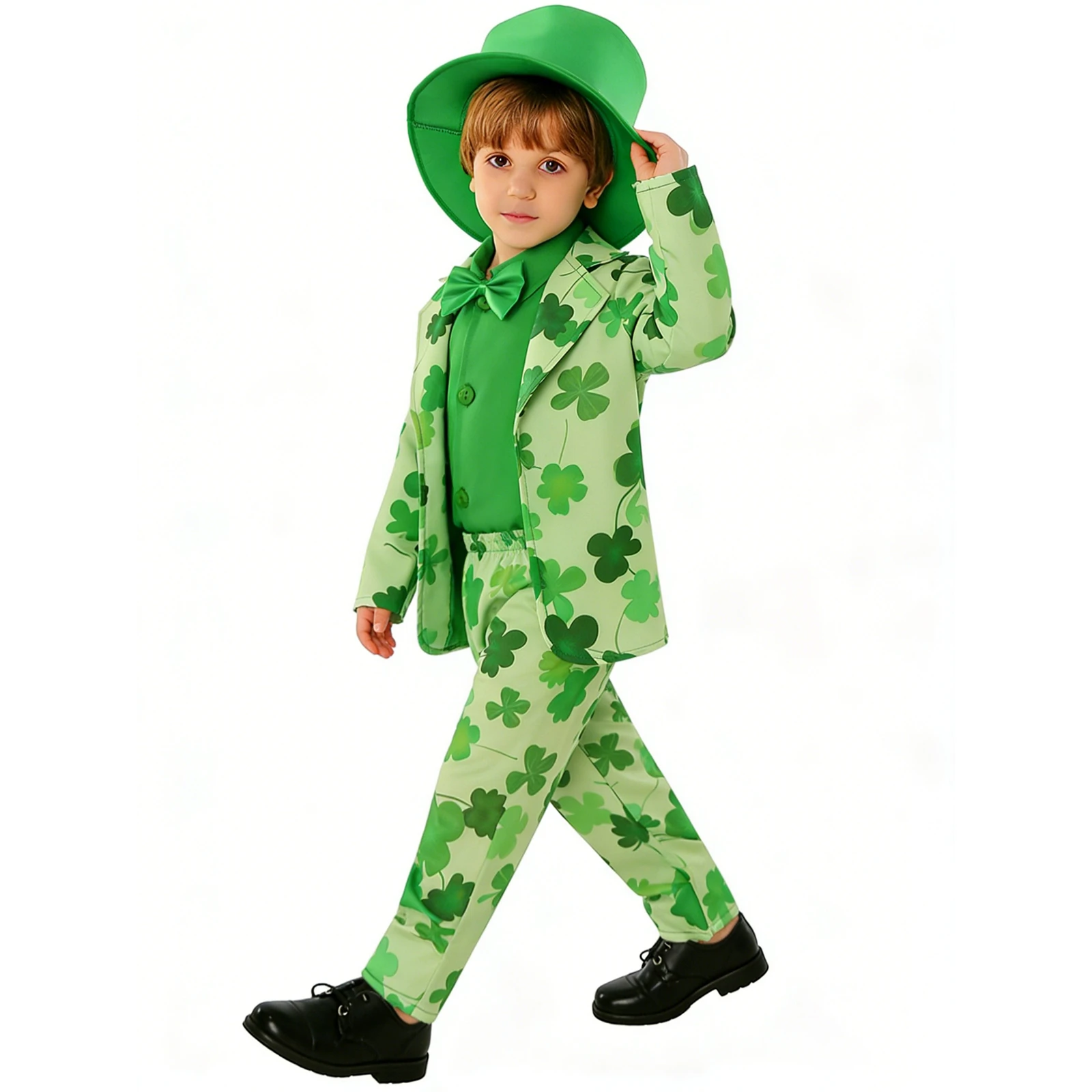 

St.Patrick's Shamrocks Leprechaun Costume Irish Traditional Outfit Kids Cosplay Book Week Fancy Party Dress Halloween Carnival