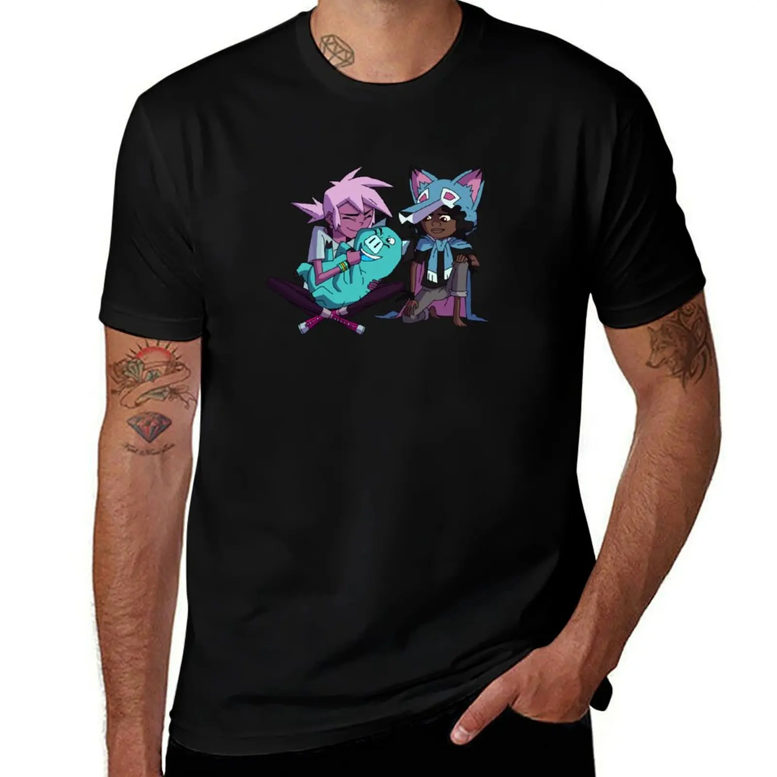 

Kipo, Wolf & Mandu - Kipo And The Age Of Wonderbeasts T-Shirt t shirts for man pack cotton t shirt for man T-Shirt