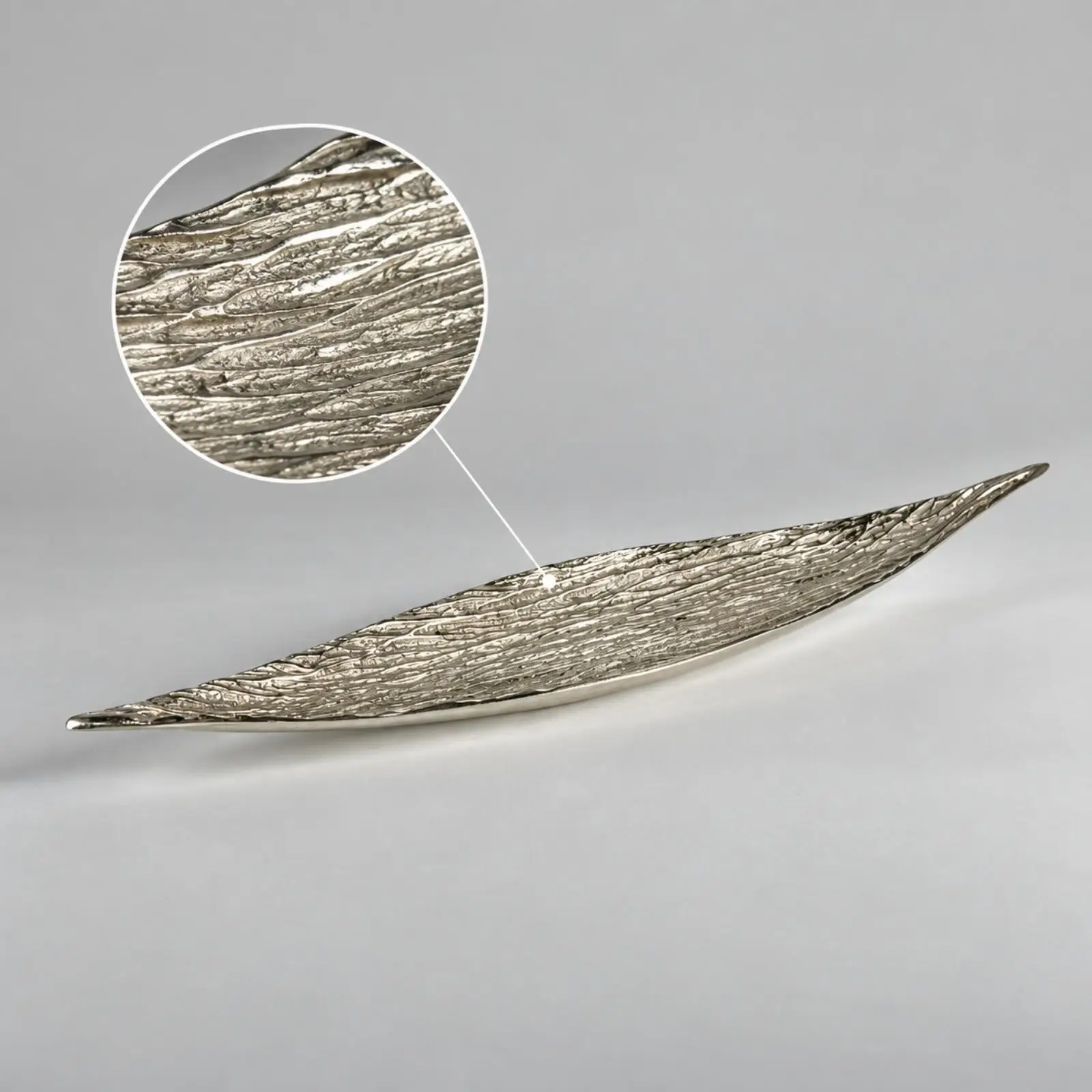 Long Aluminum Tray with Textured Surface Embossed Boat-Shaped Aluminum Tray Long Platter Dish Multipurpose Versatile