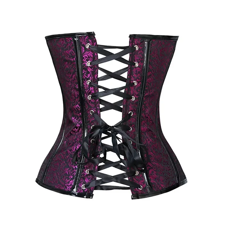 S-XXL Steampunk corsetto gotico donna Sexy Lingerie viola chiusura anteriore corsetti e bustini corsetti Overbust Body Shaper corsetto