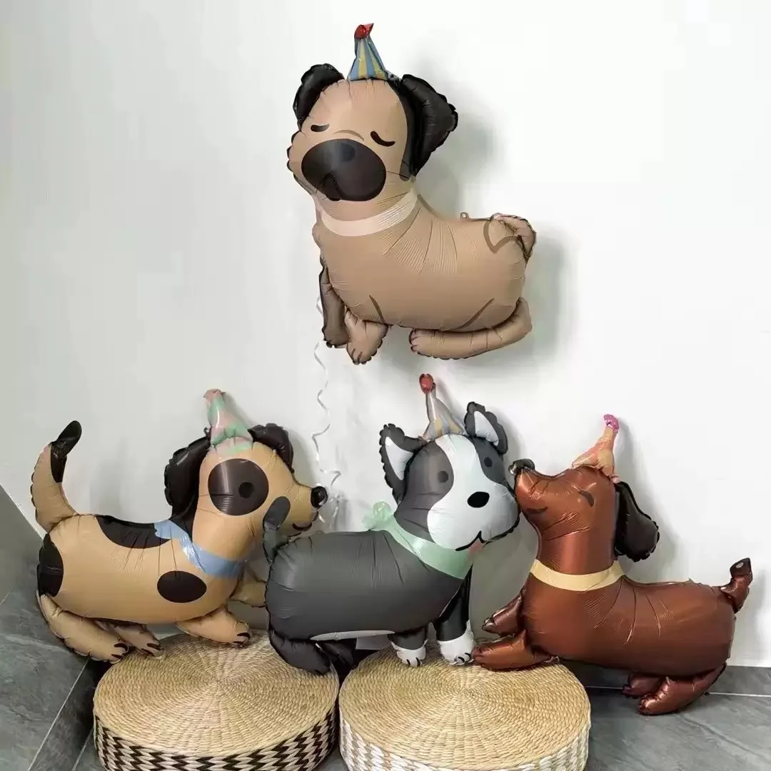 Neuer Cartoon-Geburtstagshut, Tieraluminiumfolienballon, gefleckter Hund, Kindergeburtstagsparty-Dekoration, die die Haustiergeburt feiern – Detail 1