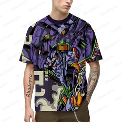 T-shirt Men Printed Neon Genesis Evangelion New Men's Clothes Clothing Tshirt Tops Children's Gym Short Sleeve Y2k EVA-01