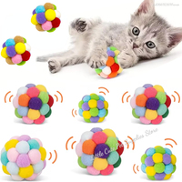 1pcs Cat Toys Balls with Bells , Color Cat Pom Pom Balls,Tinsel Sparkle Balls,Interactive Toy for Indoor Cats Kitten