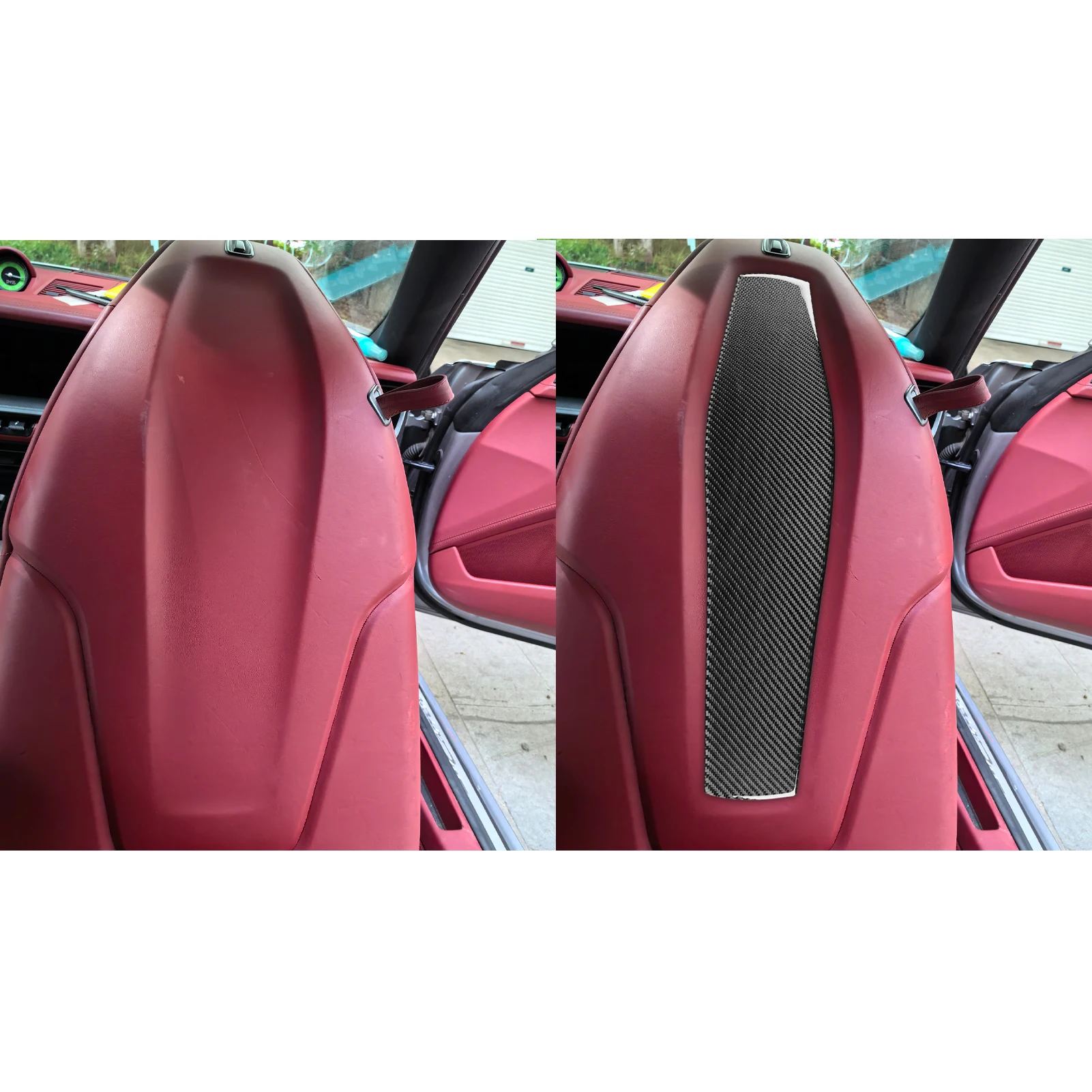 YYG For Porsche 911 992 2019—2023 Carbon Fiber Seat Backrest Panel Car Interior Accessories Cover Trim Modified Sticker Decal