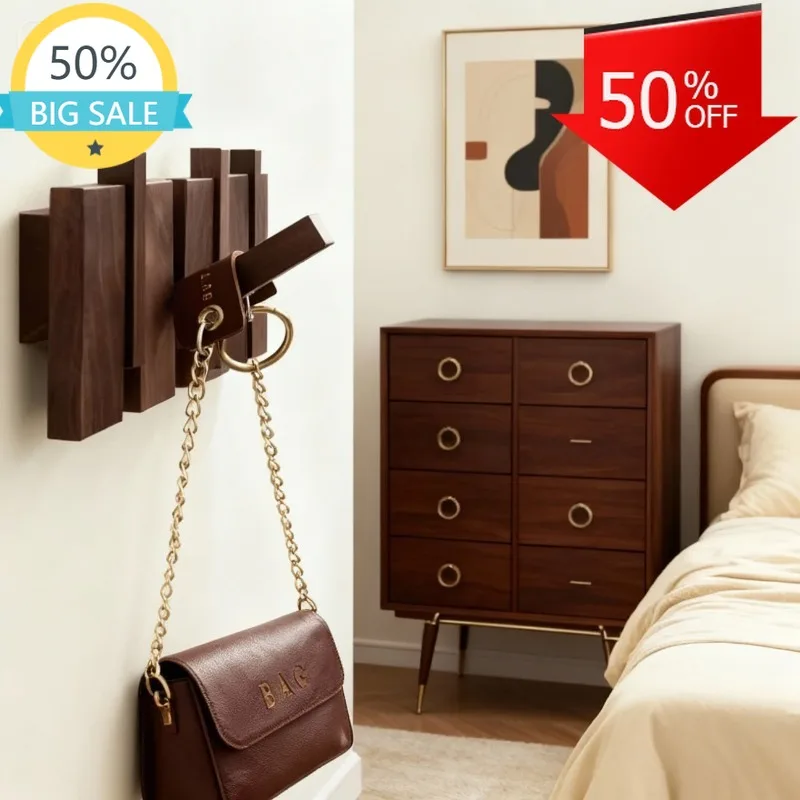 Wood Wall Coat Rack Clothes Organizer Piano Keys Clothes Dress Hanger Shelf Hat Backpack Dressing Rooms Storage Hanger Space