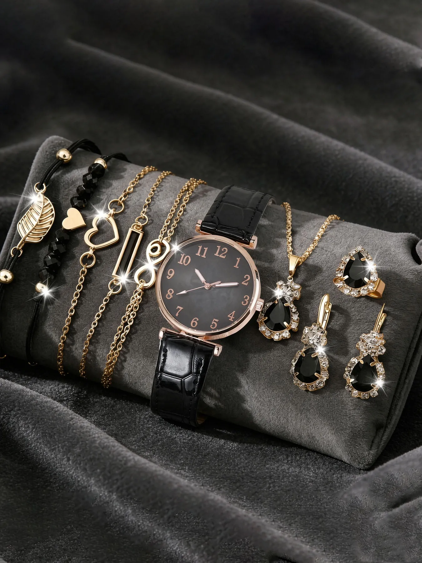 Fashion Digital Leather Quartz Watch for Women, Popular Minimalist Casual Leaf Pattern Wristwatch