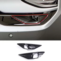 For Mitsubishi Outlander 2023 ABS Carbon Fiber Car Front Bumper Left Right Fog Lamp Cover Trim Frame Auto Exterior Accessories