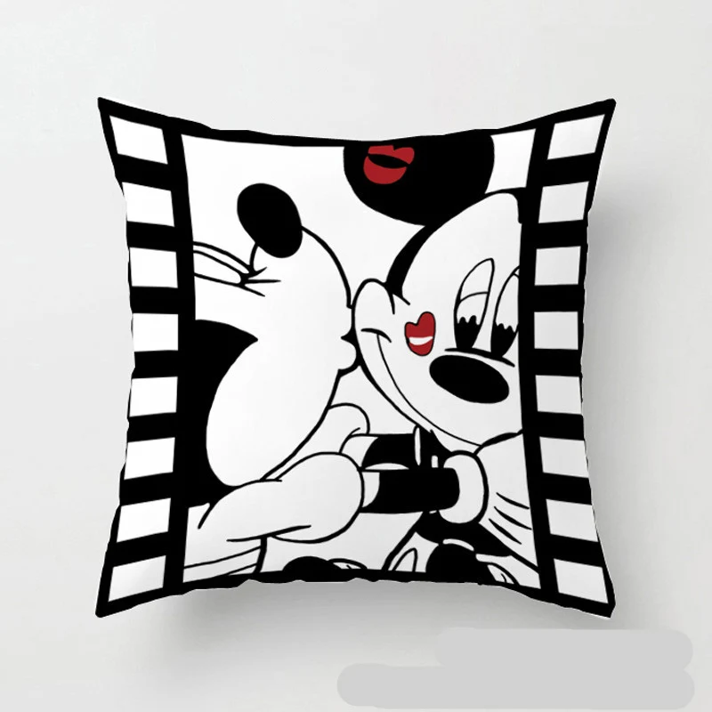 Disney Mickey Minnie Mouse Minnie Soft Pillowcases White Couple Pillow Cover Decorative Pillows Case Living Room Gift