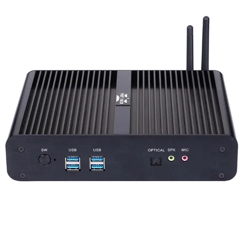 【New Arrival】Fanless Mini PC Core I7 4500U Dual LAN Dual HD RAID 4x USB3.0 4x USB2.0 Optical HTPC Desktop Gaming Computer WiFi E