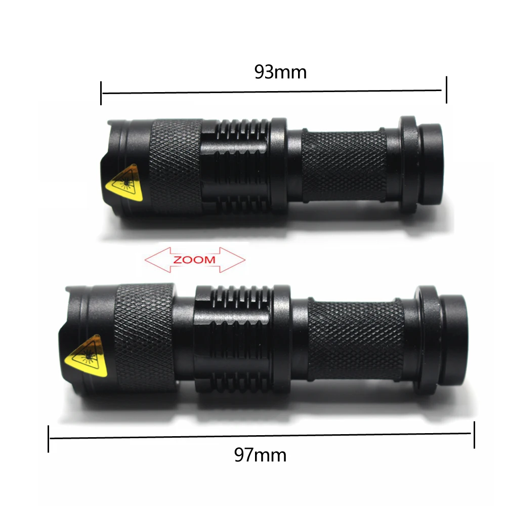 Verde/púrpura/rojo/blanco/linternas LED portátiles antorcha de enfoque ajustable Mini linterna linternas de bolsillo antorcha pequeña