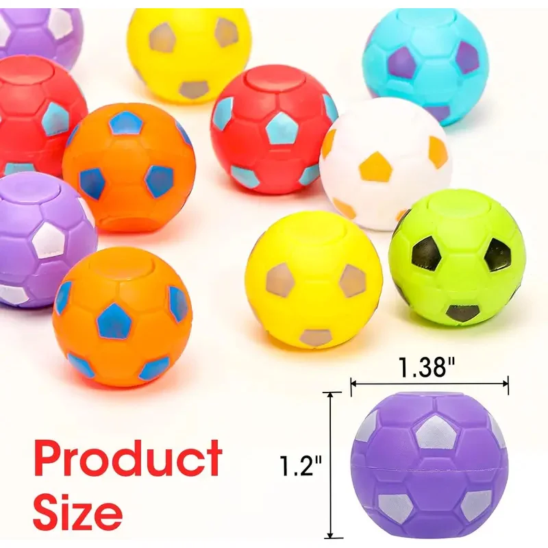 10/20pcs Fidget Spinners Soccer Ball Toy for Kids,Soccer Party Favors Goodie Bag Stuffers,Rotatable Soccer Finger Stress Ball image 4