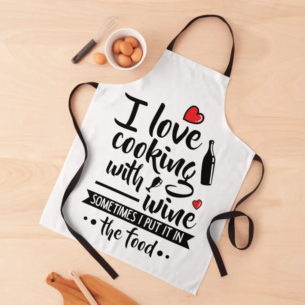Cooking with wine Apron Women Kitchen For Hairdresser Kitchen Women Apron