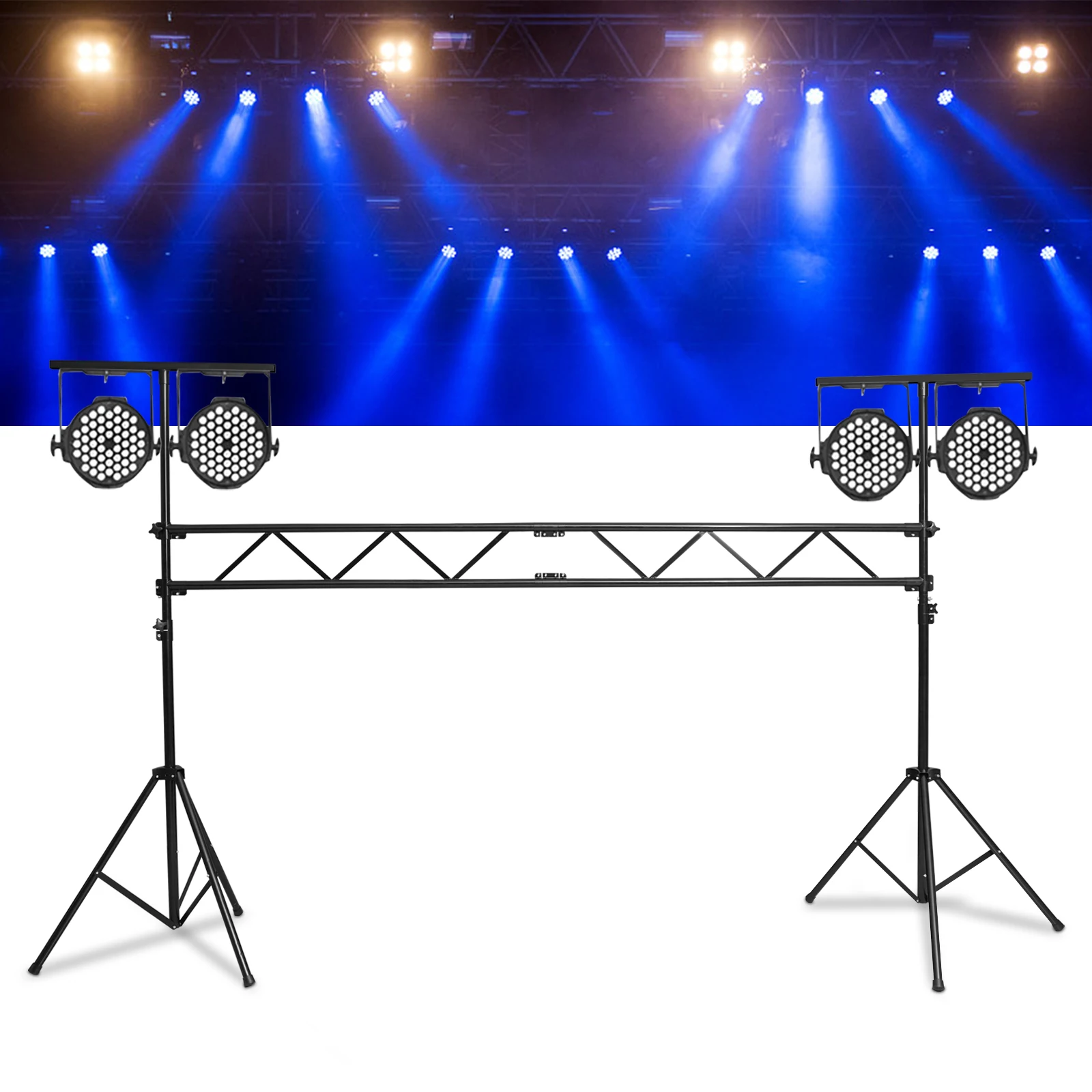 تروس إضاءة شديدة التحمل بطول 3 أمتار بسعة 80 كجم، نظام تروس حديدية بطول 9.8 قدم مع قاعدة مثلثة لإضاءة مسرح الحدث #2