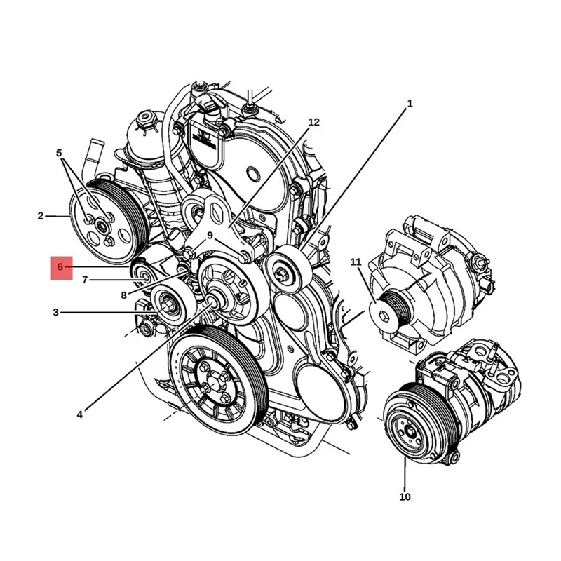

AS-68027611AB Натяжитель ремня ГРМ двигателя для Jeep Wrangler JK 2.8CRD 2007-2018 68027611AA Треугольный натяжной рычаг