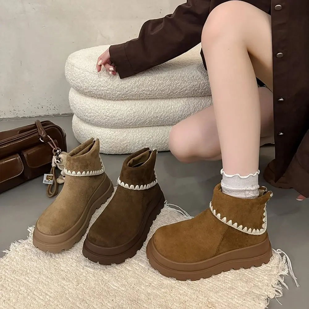 أحذية مرتفعة للنساء جديدة 2025 Briti Sle ريترو تنورة الخريف والشتاء ort التمهيد ثي بوت دافئ Plu Faionable #2