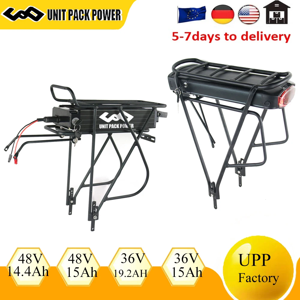 48V 27AH Gepäckträger 36V 19,2AH 15Ah 17,5Ah Lithium Leistungsstarker elektrischer Fahrrad-Akku für 1500W 1000W 750W 500W 350W – Detail 3