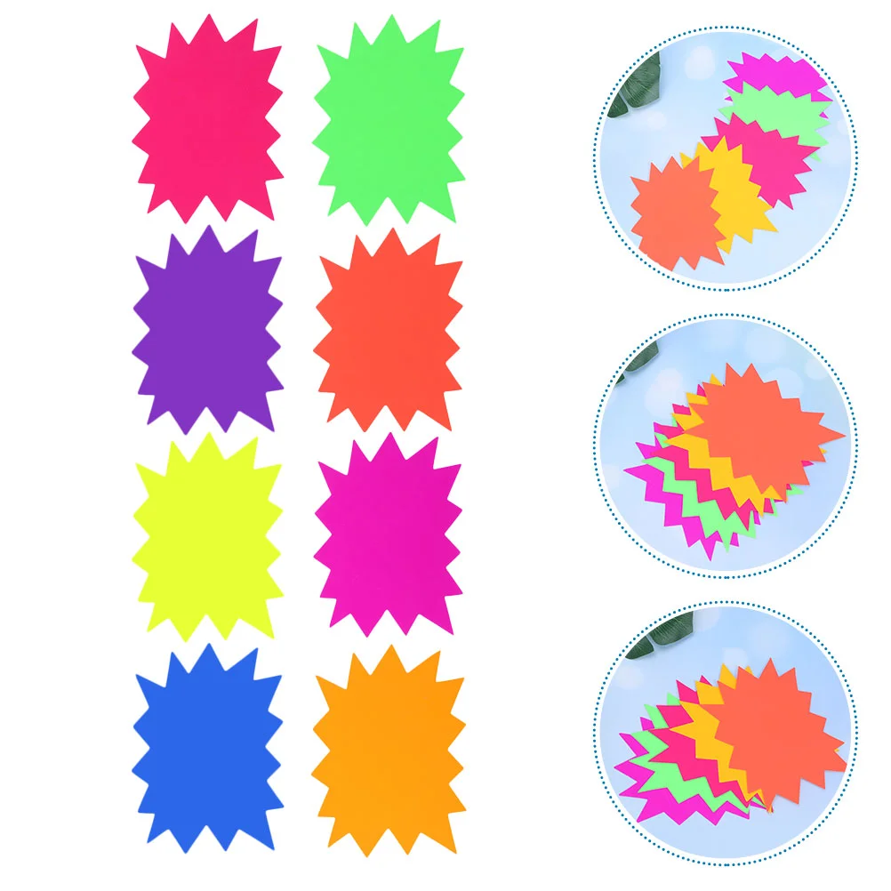 80 Pcs Fluorescent Paper Price Tag Label for Commerce Garage Sales Pricing Sign Stickers Goods Retail