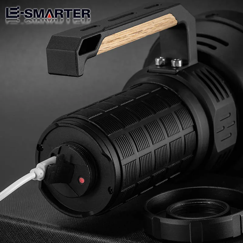 16xP50 Wick Ultra Strong Light Handheld Light Flashlight - Intelligent Fan Forced Heat Dissipation-4x18650 Power Supply