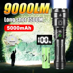 2024 200W LED Ultra Powerful Flashlight High Power Rechargeable LED Torch Type-C Charging LED Flashlights Lamp Lantern 5 Modes