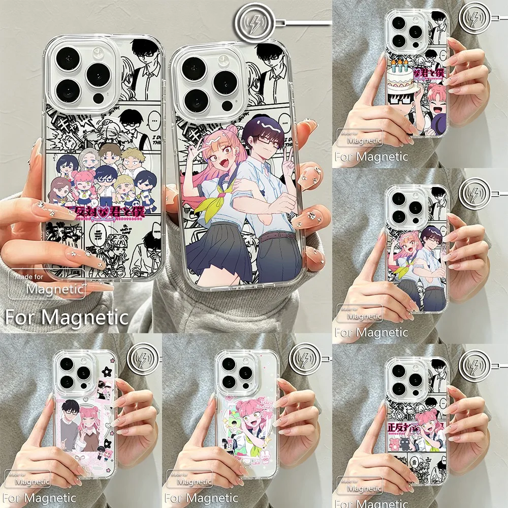 Magnetic Phone Case for Samsung Galaxy S25 S24 S23 S22 S21 S20 FE Edge Plus Ultra 5G Soft Clear TPU Cover Anime Miyus Suzukis