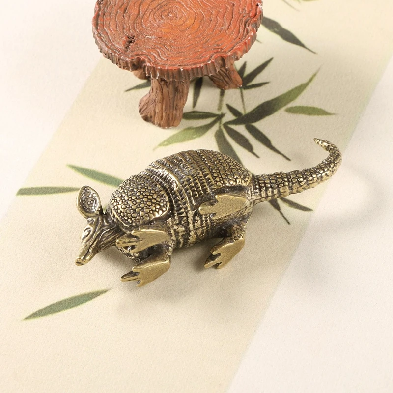 Antique Copper Opossum Tabletop Small Ornament Vintage Metal Animal Figurines Desk Decoration Accessories Home Decor Crafts