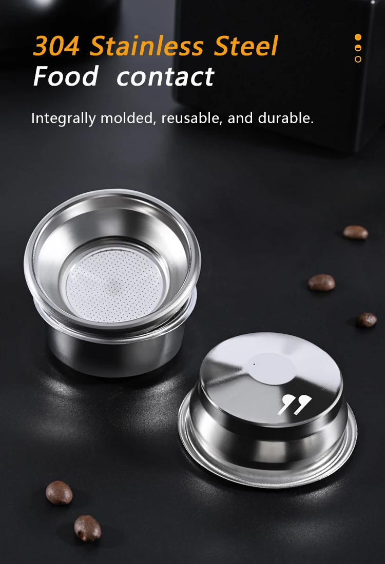 51MM/54MM/58MM Druckbeaufschlagter Kaffeefilterkorb mit 1 Loch, Einzel-/Doppelbecher, passend für Siebträger, Espresso-Kaffeezubehör, Werkzeug – Detail 4