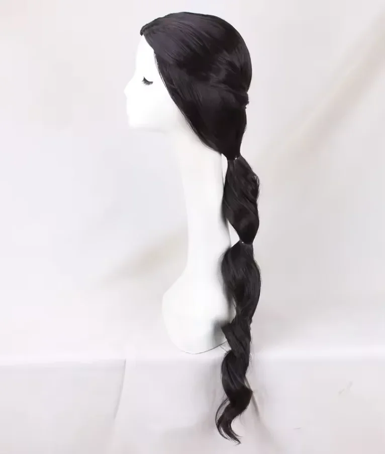 Długie Czarne Peruki Anime Aladdin do Cosplayu, Kostiumy Anime, Peruki Księżniczki Pustyni, Peruki Damskie na Imprezy Kostiumowe i Halloween