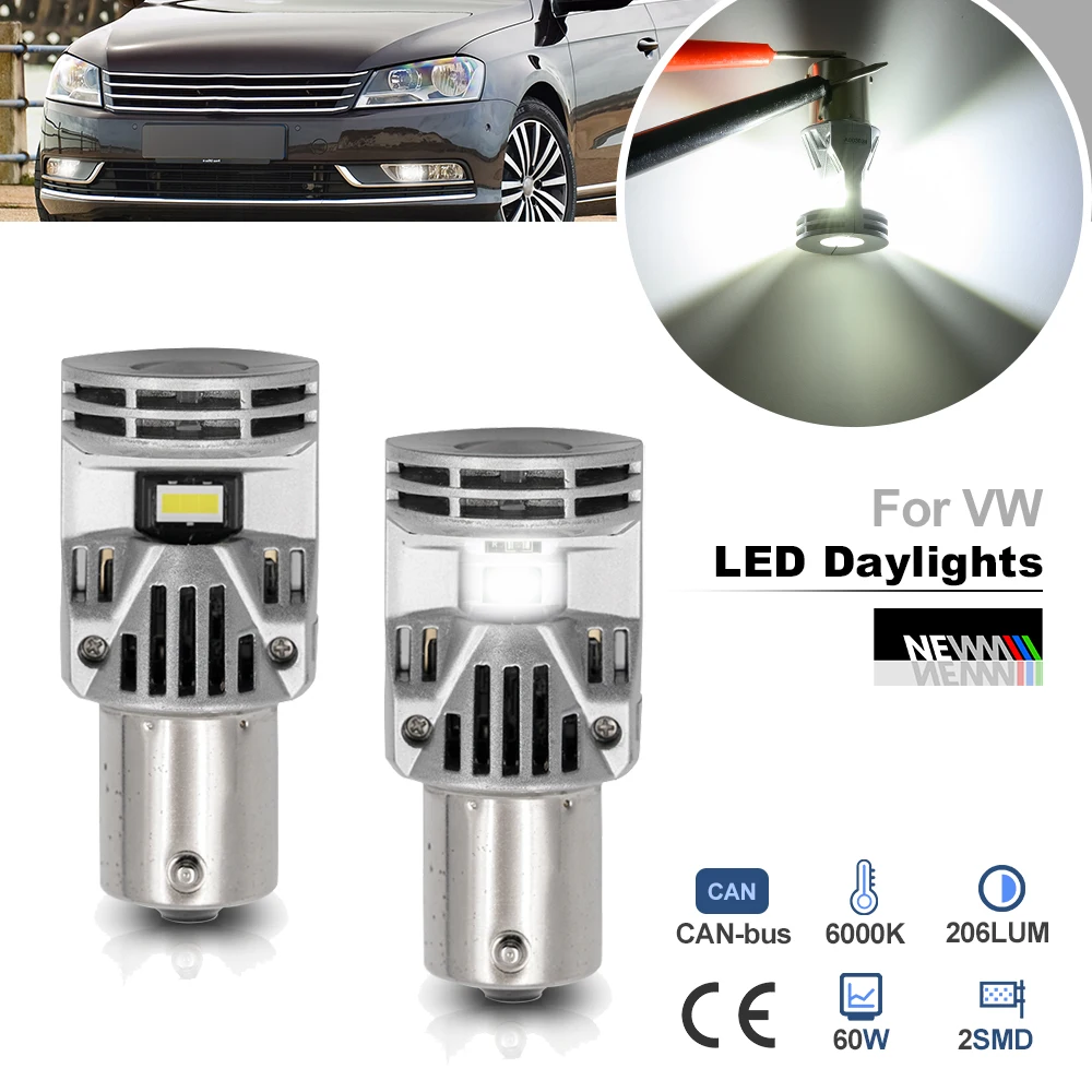 

For Volkswagen Passat 2010 2011 2012 2013 2014 BA15S 1156 P21W LED Daytime Running Light Bulb Canbus Decoding DRLs Car Headlamp