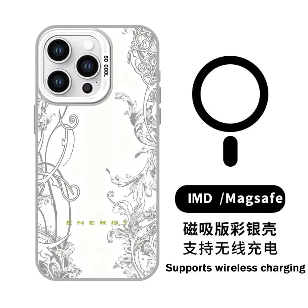 M-mon-sters drink E-energy ins Phone Case White Magnetic IMD Colorful Silver case for iPhone 17 16e 15 14 13 12 11 Pro Max Plus - view 3