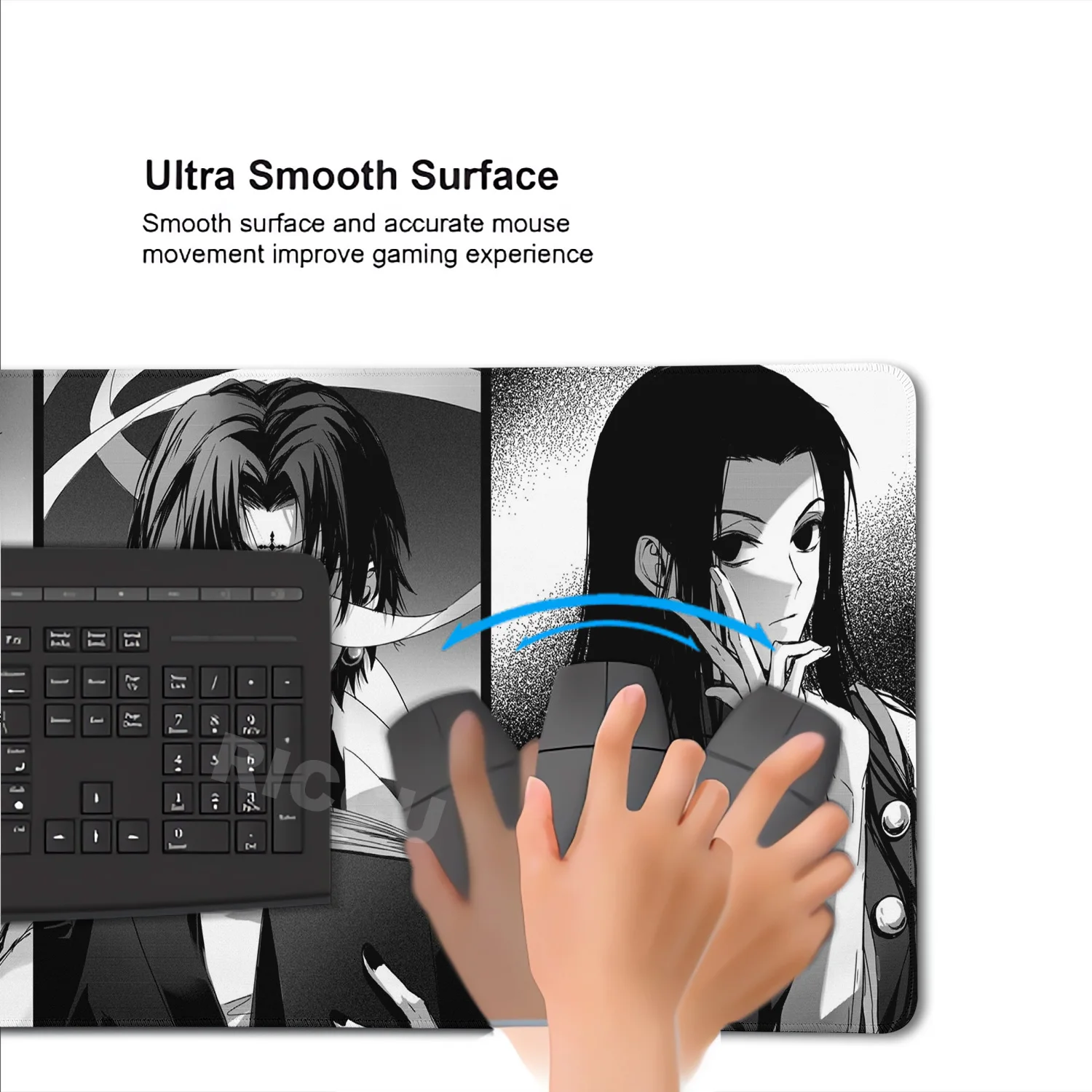 Tapis de souris XXL en caoutchouc naturel h-hunter x hunter, 800x400mm, tapis de souris de jeu, pour bureau, accessoires PC antidérapants