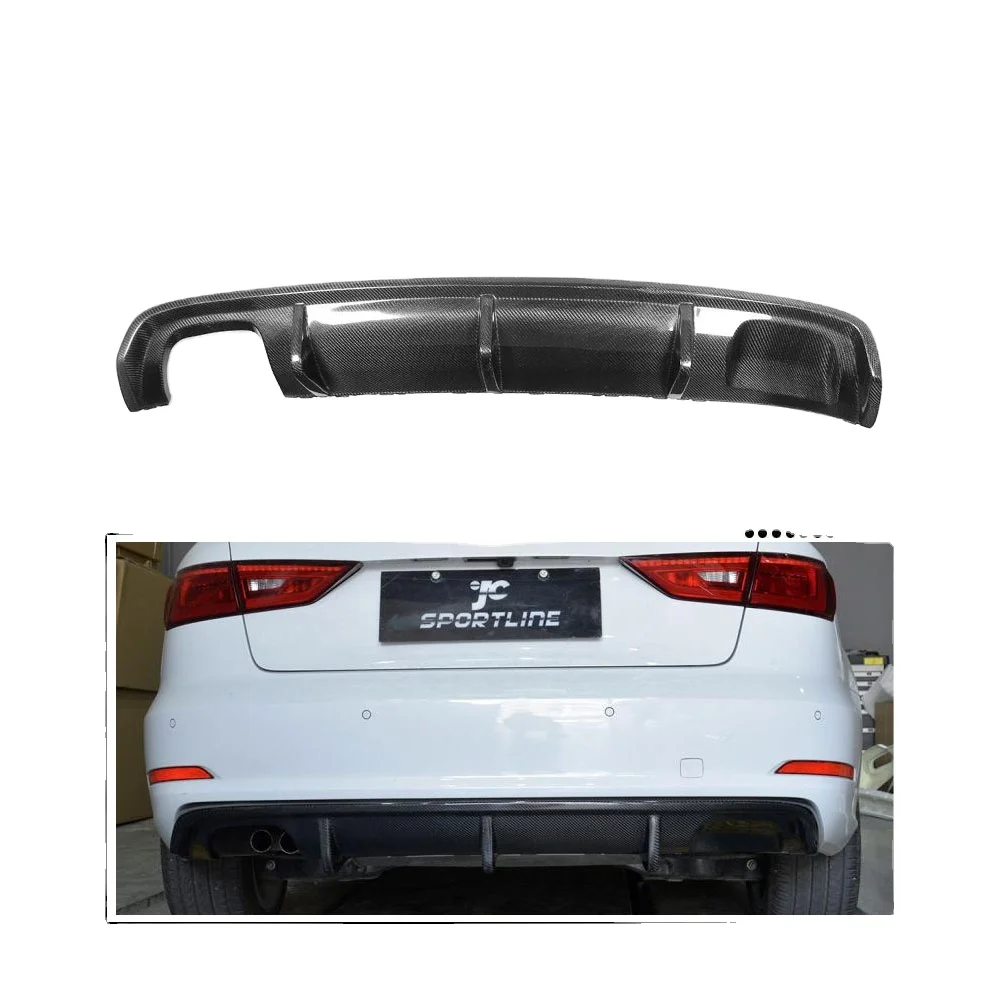 

Suitable for 2014UP A3 carbon diffuser AUDI A3 automatic rear lip diffuser is not suitable Suitable for non-S S3