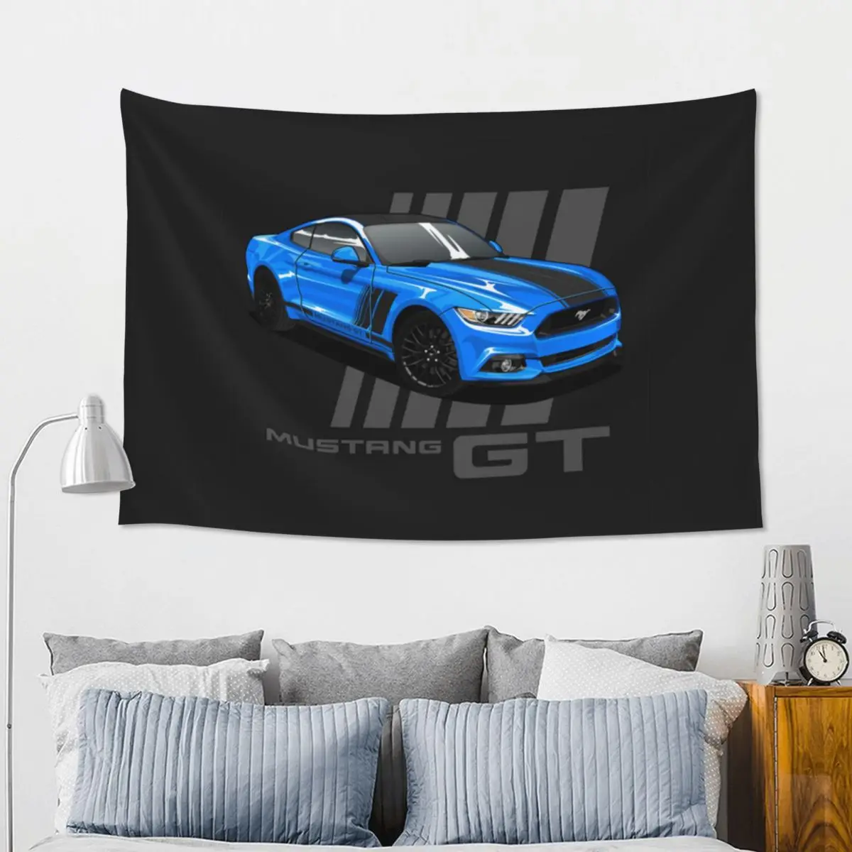 Mustang Gt Tapestry Hippie Wall Hanging Aesthetic Home Decor Tapestries for Living Room Bedroom Dorm Room