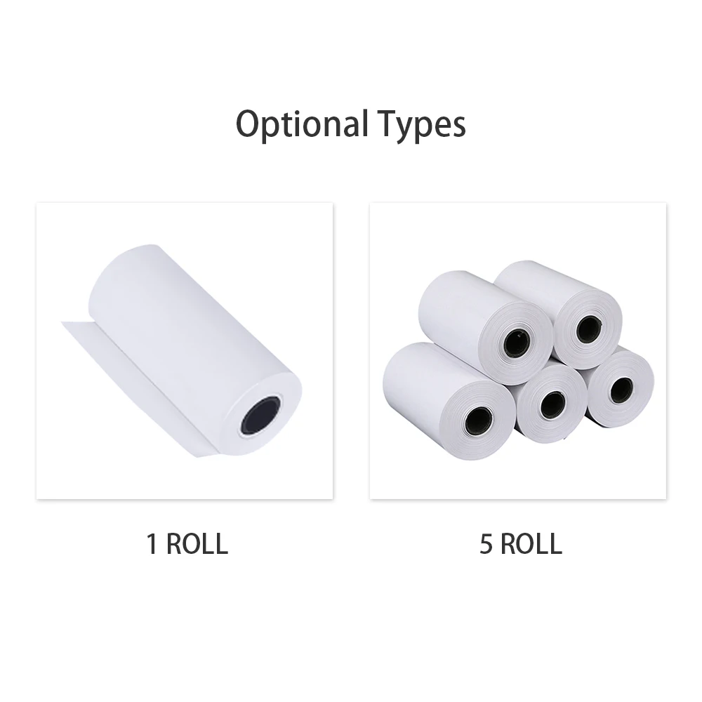 5 Rolls Thermal Paper Roll 57*25mm Wrong Questions Notes Printing Papers for Portable Mini Photo Thermal Printer