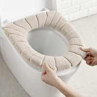 Toilet Seat Cushion Winter Velvet Warm Seat Cover Washable Universal  Toilet Seat Mat Bathroom Seat Case Toilet Lid Accessories