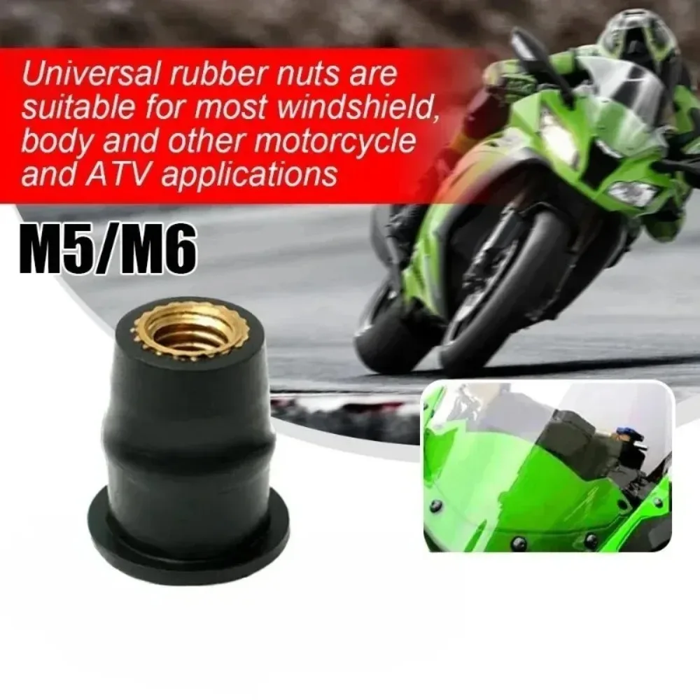 10/20/30Pcs M5/M6  Accessories for Suzuki Motorcycle Rubber Well Nuts Windshield Rivet Nut Crews Bolts New