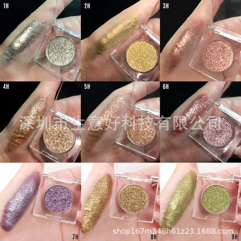 High-Gloss Diamond Eyeshadow - Metallic Luster Dazzling Chameleon Effect Shimmering Sparkling Eye Makeup for a Glowing Look