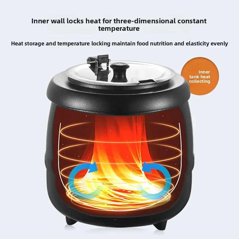 &* Warm Soup Pot Custom Plug Packaging European/British/American Plug Thermal Insulation Commercial Buffet 10L/13L Powder Coated