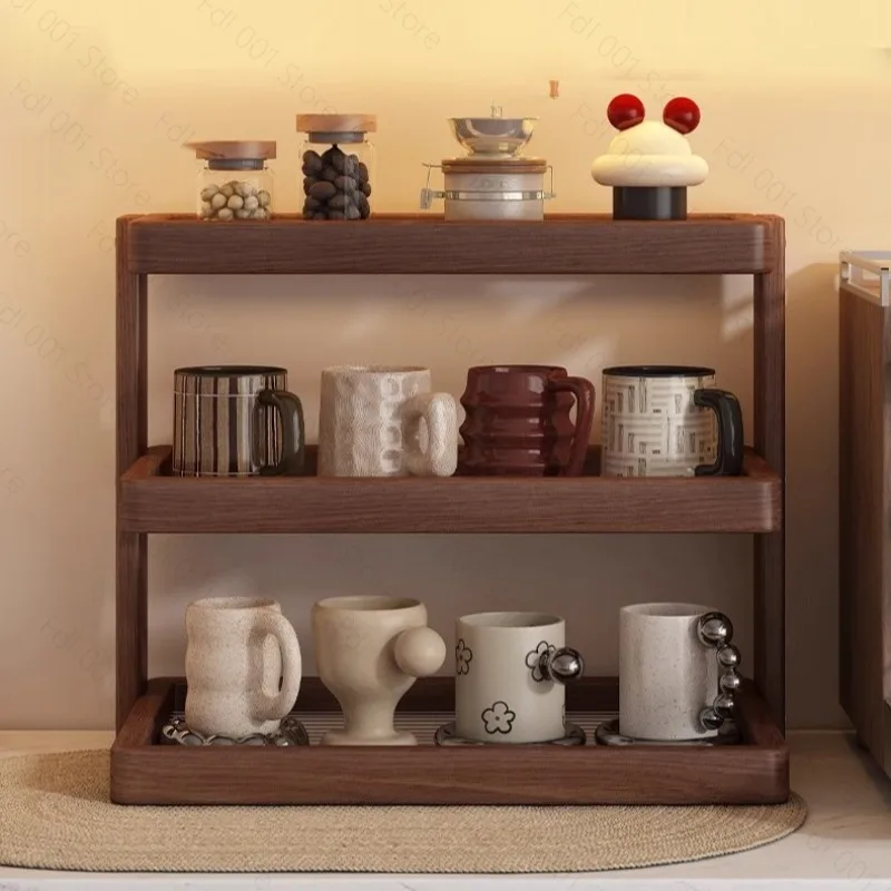 Solid Wood Cup Storage Rack Desktop Countertop Organizer for Coffee Cup Tea  Water Glass Mug Storage